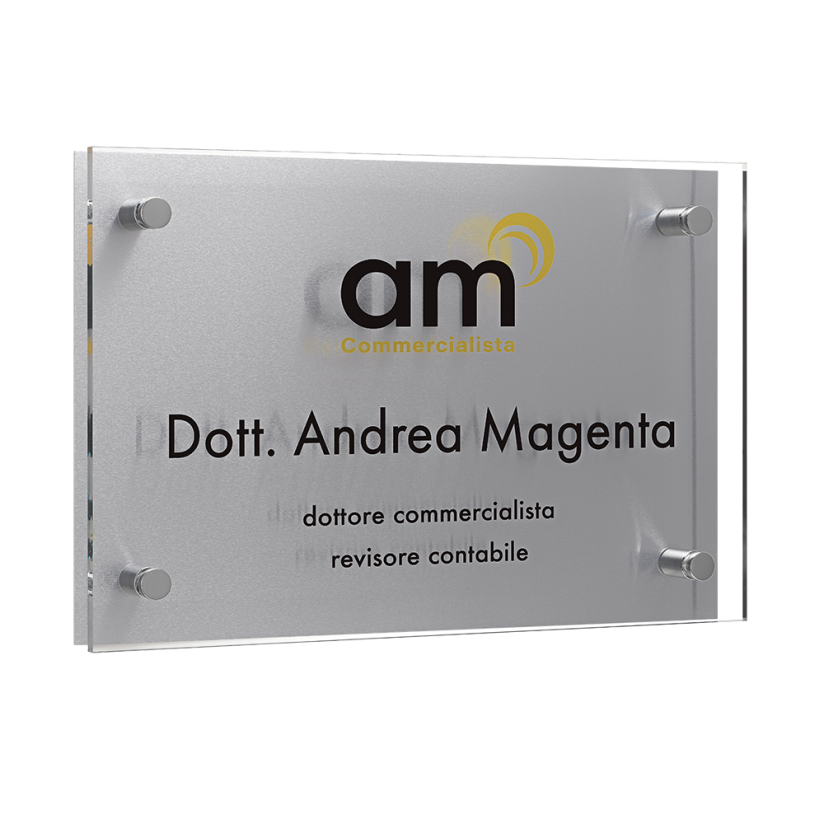 Targa Alluminio e Metacrilato